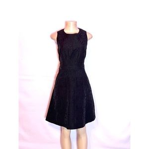 J CREW BLACK WOVEN FIT&FLARE SLEEVELESS SHEATH SZ 8